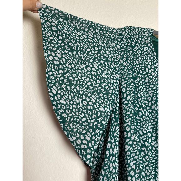 Nemidor Women's Layer Ruffle Animal Print Elastic Waist Short Sleeve Dress 18 - Picture 6 of 16